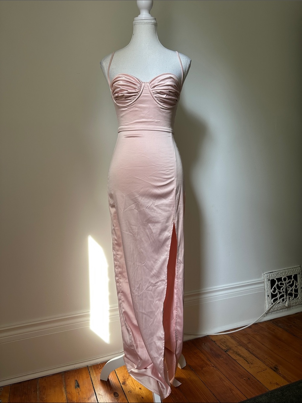 BABYBOO Blush Alora Maxi Wedding Guest Cocktail Party Event Dress XS - Picture 2 of 7